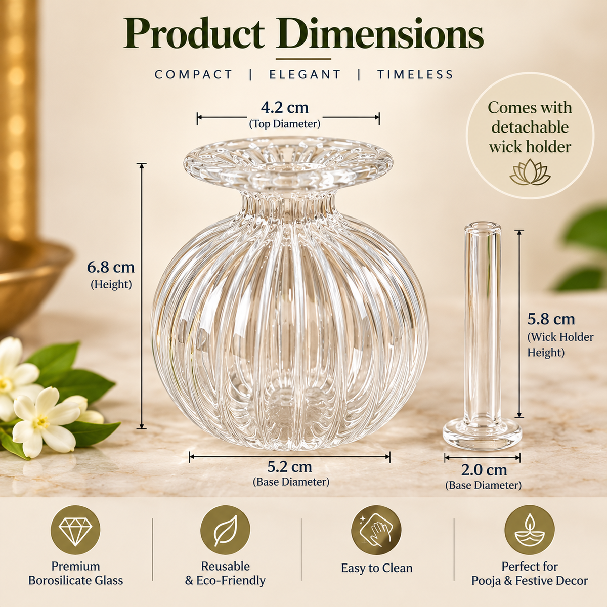 Festive Luxury Gift Hamper – Soy Wax Urli Candles, Borosilicate Glass Diya & Bell, Wardrobe Fresheners & Decorative Lantern