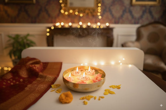 Celebration Blooms: Soy Wax Urli Candle for Gifting