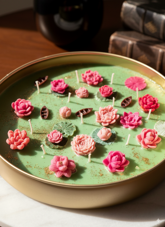 "Lotus Pond Serenity" Hand-Poured Urli Candle