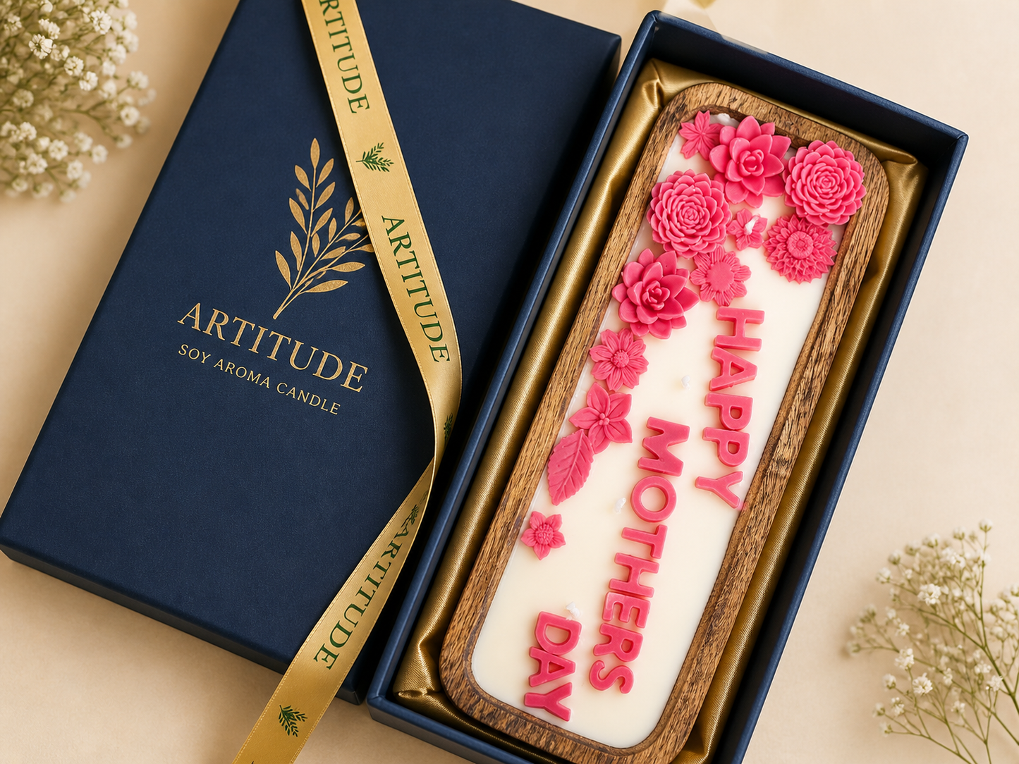 ARTITUDE Happy Mothers Day Soy Aroma Candle – Jasmine Fragrance