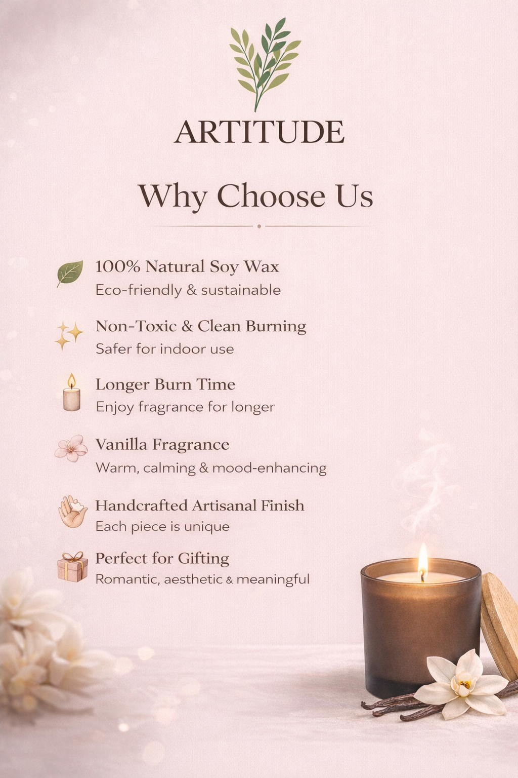 Smells Like a First Kiss – Rose Soy Wax Candle