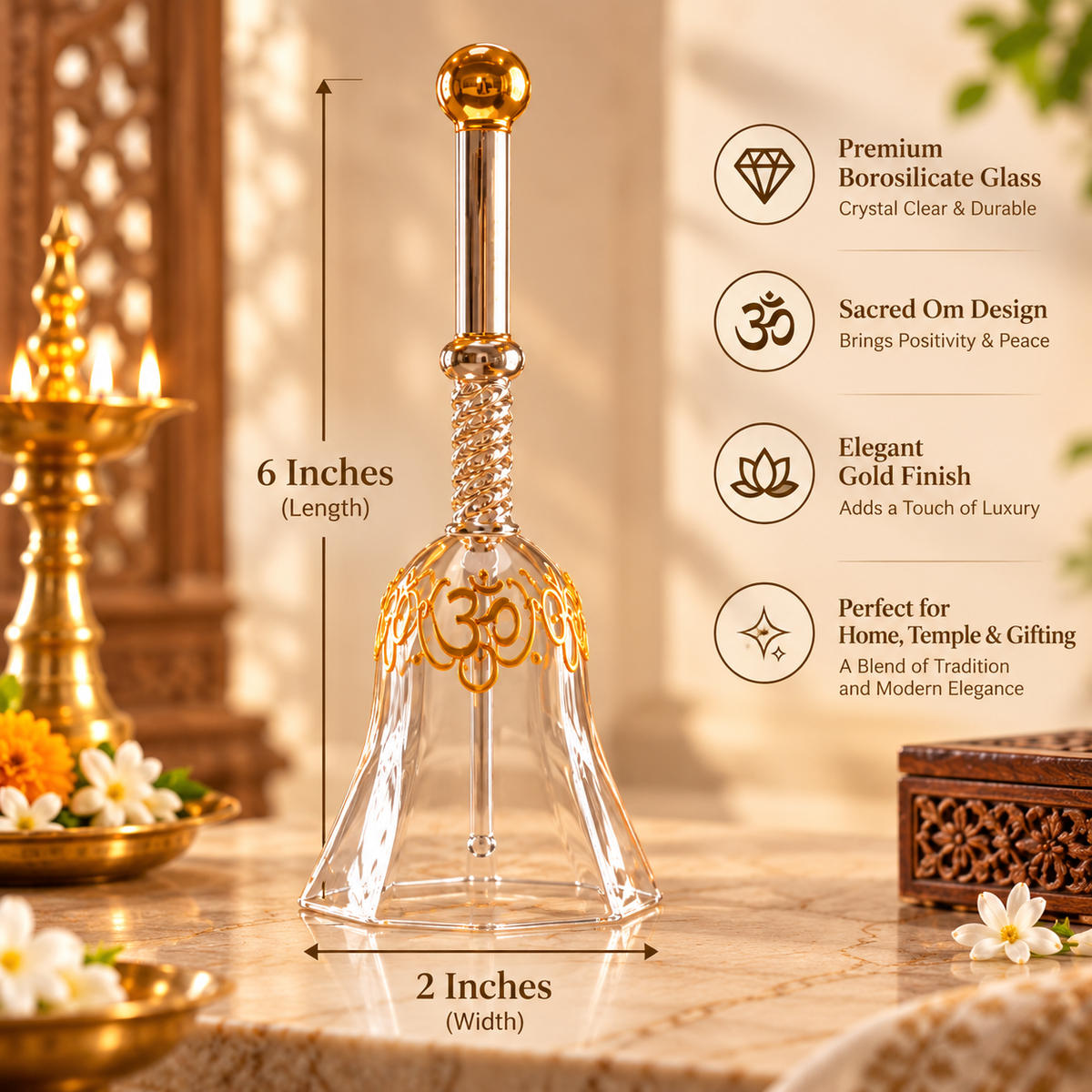 Festive Luxury Gift Hamper – Soy Wax Urli Candles, Borosilicate Glass Diya & Bell, Wardrobe Fresheners & Decorative Lantern