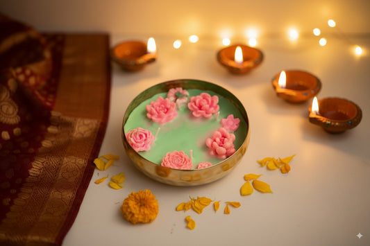 Celebration Blooms: Soy Wax Urli Candle for Gifting