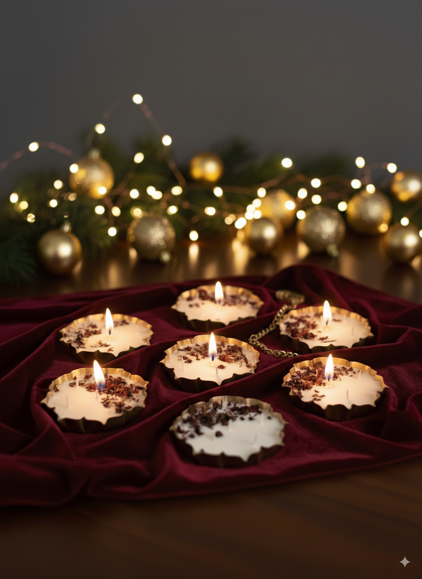"Jasmine Urli Candle: Pure Soy, Golden Glow"
