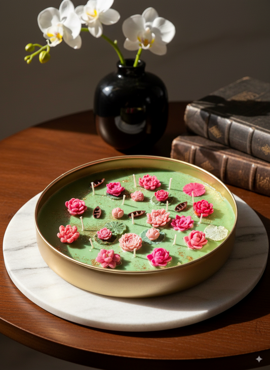 "Lotus Pond Serenity" Hand-Poured Urli Candle