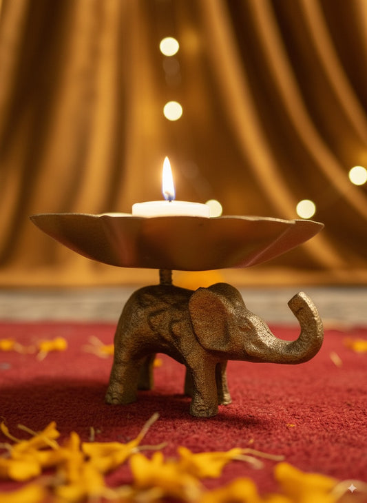 Artitude's Royal Tusker Candle Pedestal- SET OF 2