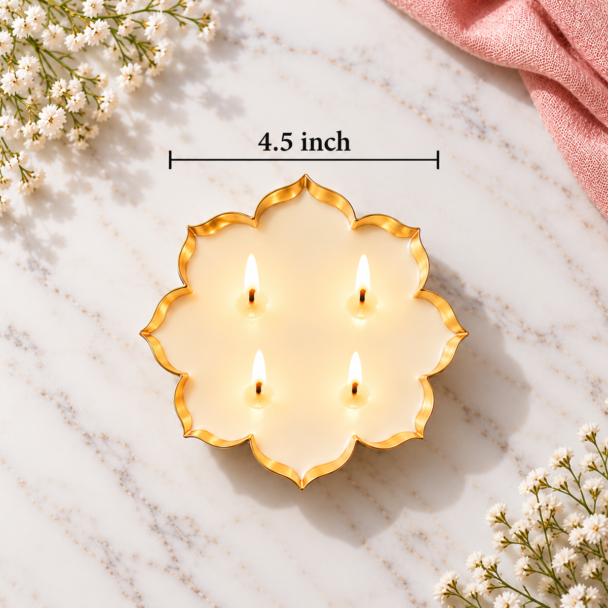 Festive Luxury Gift Hamper – Soy Wax Urli Candles, Borosilicate Glass Diya & Bell, Wardrobe Fresheners & Decorative Lantern