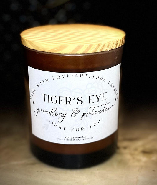 Crystal Candle Tiger's Eye