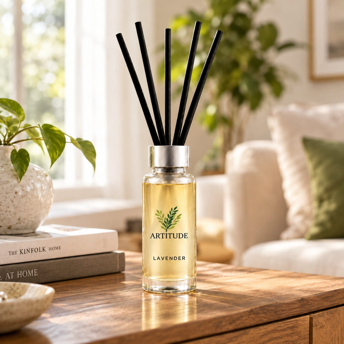 ARTITUDE Lavender Reed Diffuser for Home & Office | Premium Glass Bottle | Elegant Home Fragrance & Décor