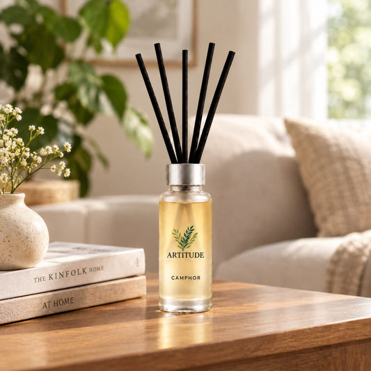 ARTITUDE Camphor Reed Diffuser for Home & Office | Premium Glass Bottle | Luxury Home Fragrance & Décor