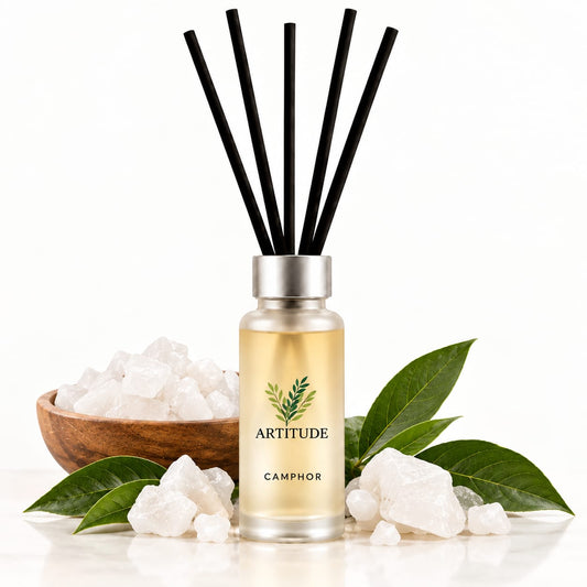ARTITUDE Camphor Reed Diffuser for Home & Office | Premium Glass Bottle | Luxury Home Fragrance & Décor