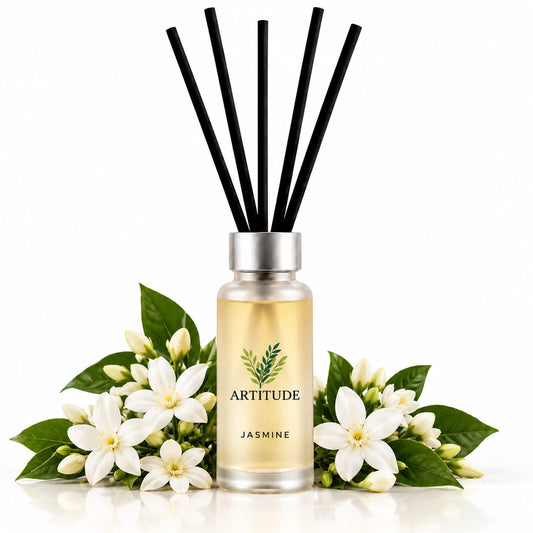 ARTITUDE Jasmine Reed Diffuser for Home & Office | Premium Glass Bottle | Luxury Floral Home Fragrance & Décor