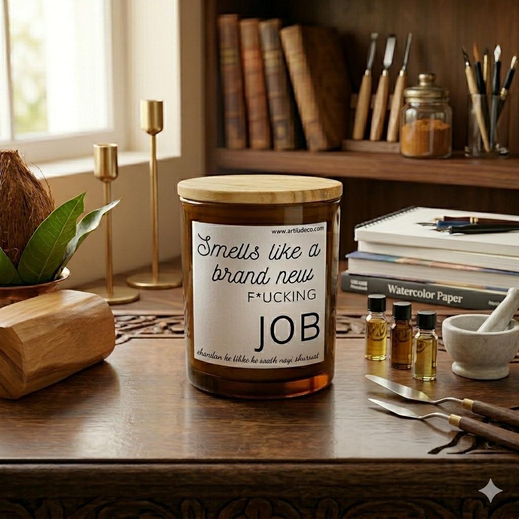 Smells Like A Brand New F*cking Job – Sandalwood Soy Candle