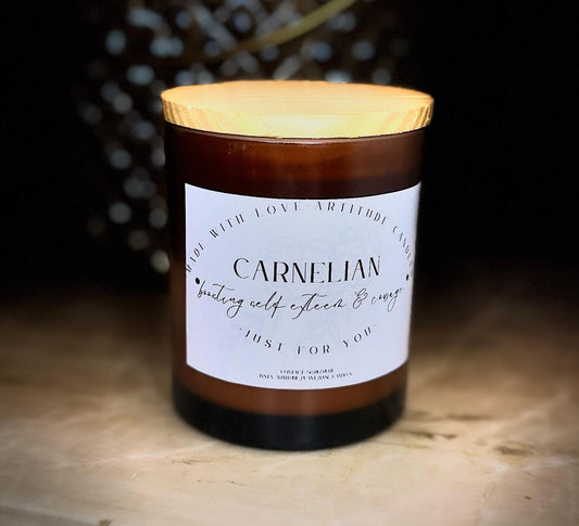 Crystal Candle Carnelian Stone