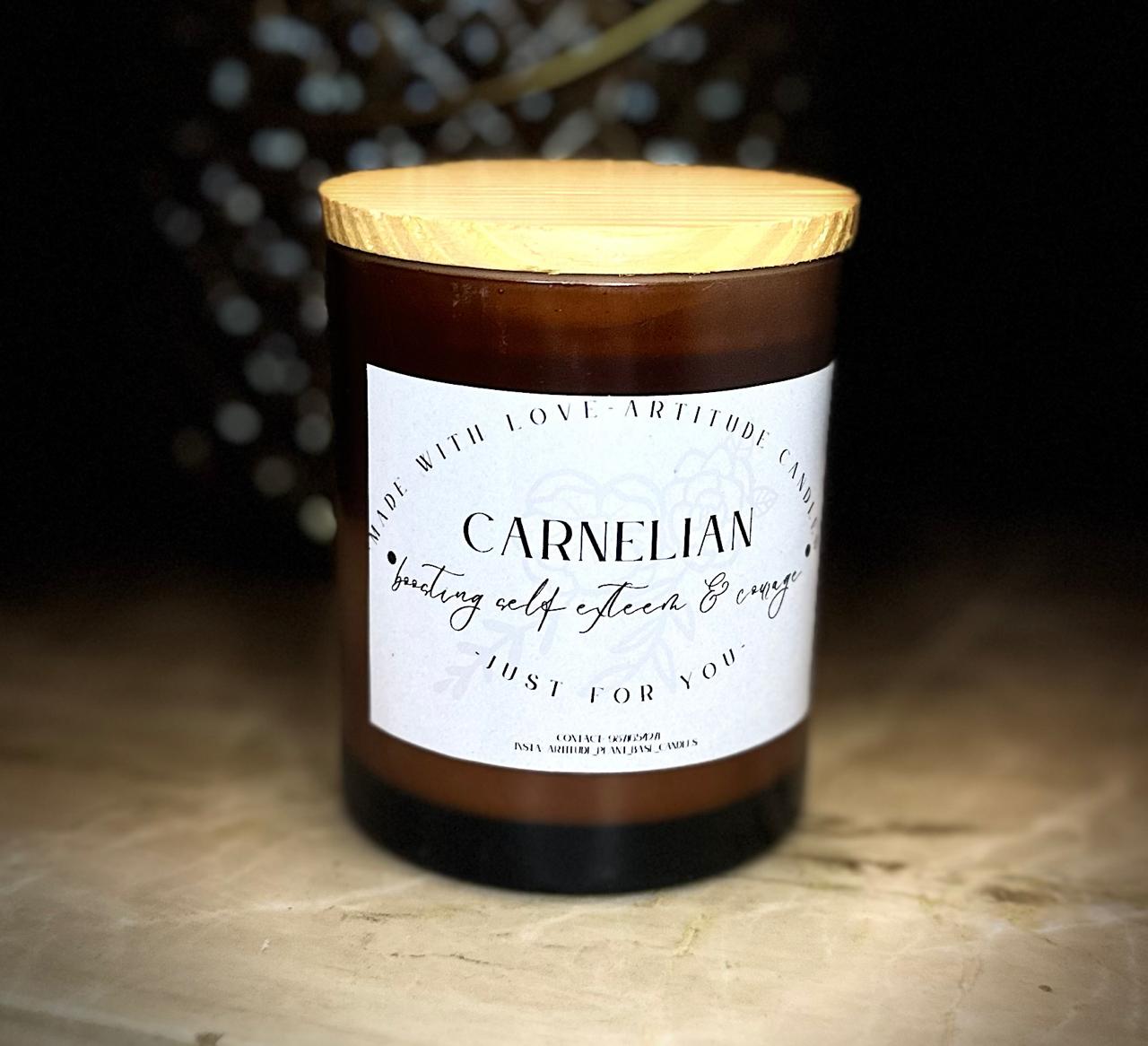 Crystal Candle Carnelian Stone