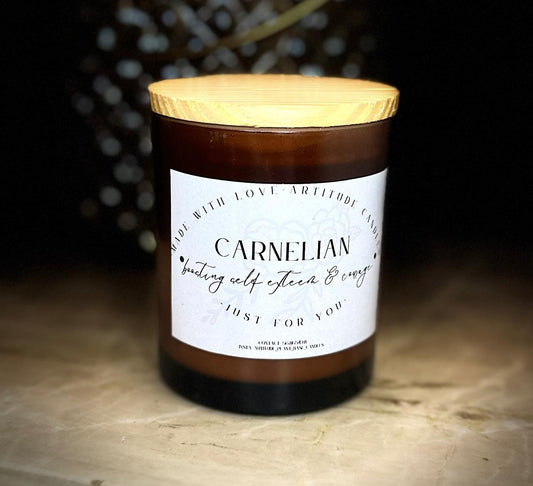 Crystal Candle Carnelian Stone