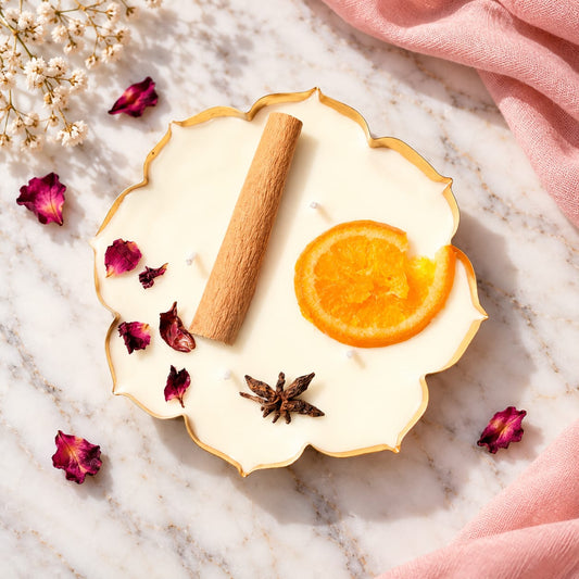 Citrus Bloom – Golden URLI Scallop Soy Wax Candle (4.5 inch) ROSE SCENT