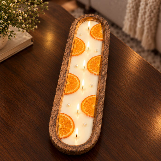 Wooden Oval Candle, 18''