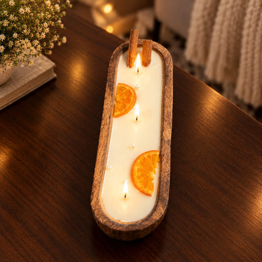 Wooden Oval Candle (12 inch)