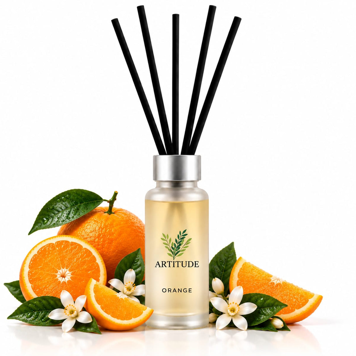 ARTITUDE Orange Reed Diffuser for Home & Office | Premium Glass Bottle | Luxury Home Fragrance & Décor
